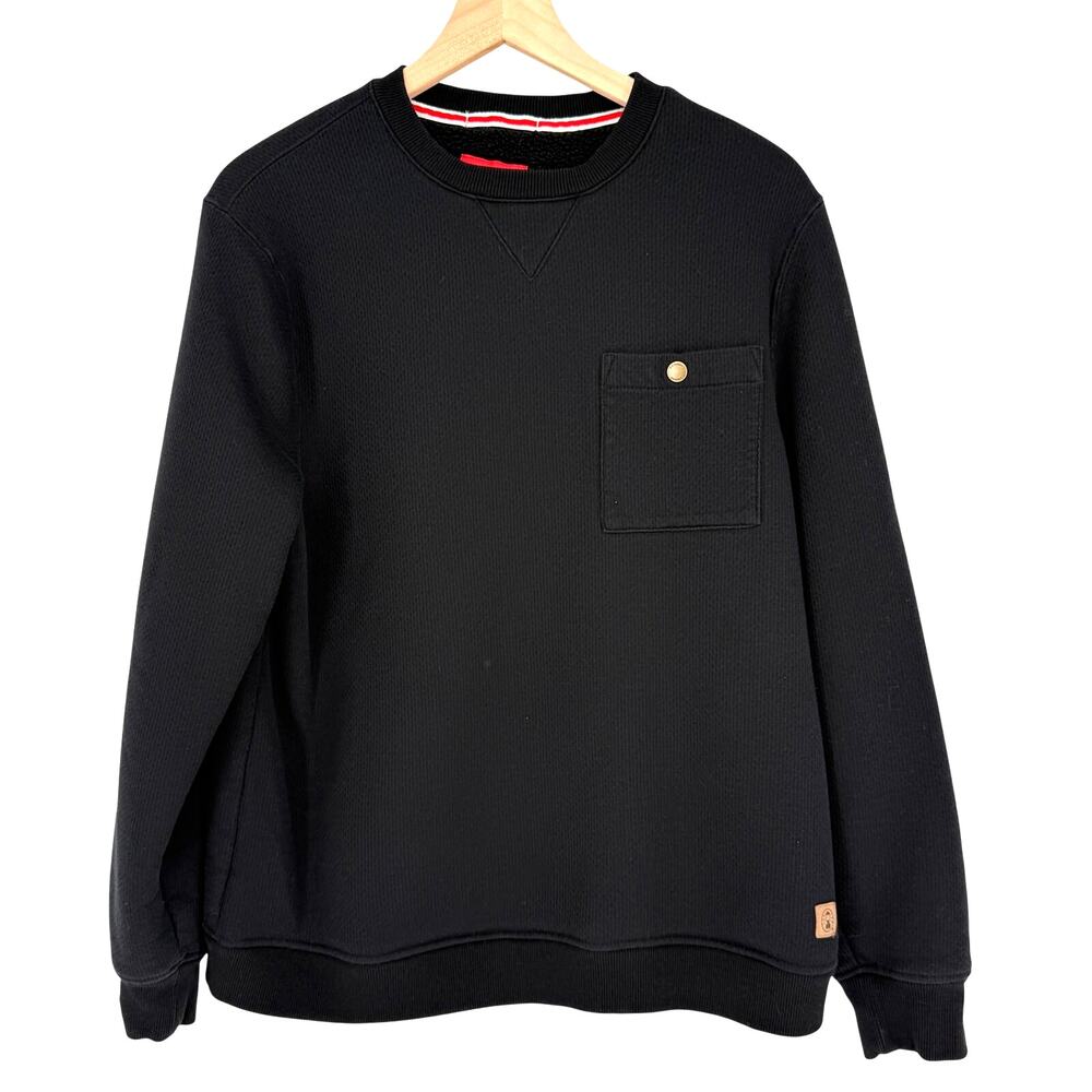 Coleman Mens Large Black Fleece Lined Crewneck Sweatshirt Gorpcore Size L
